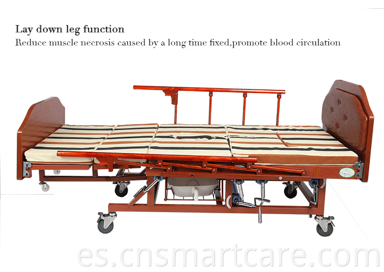 Cama de hospital reclinable antideslizante con placa reclinable